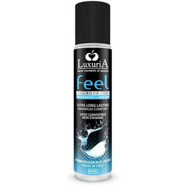 Lubrificante Intimo a Base d'Acqua Luxuria Feel Aqua 60 ml, Compatibile e Dermatologicamente Testato